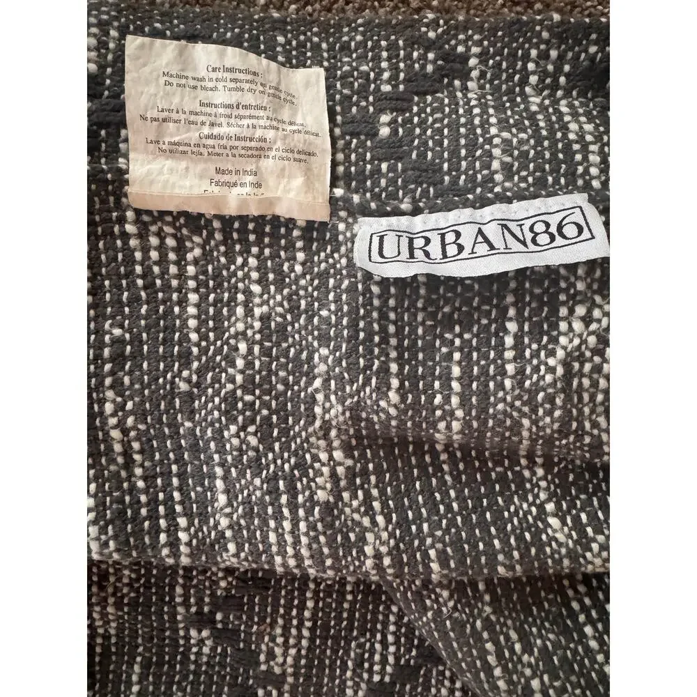 Urban86 Grey and White 100% Cotton Turkish Style Blanket